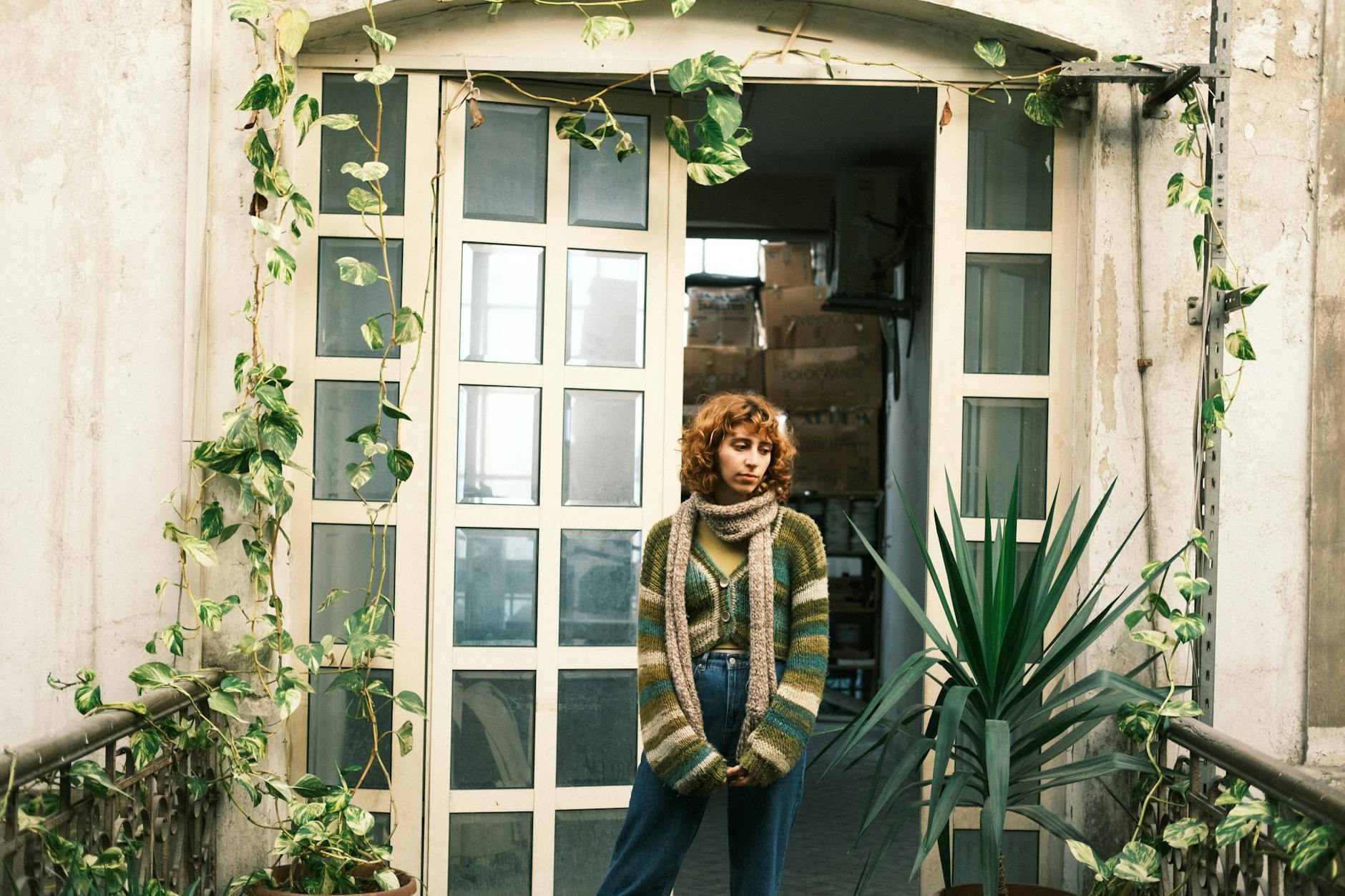 woman standing in doorway